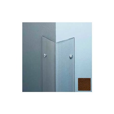 Pawling Polycarbonate Surface Mounted 90Deg Corner Guard, 2-1/2" Wing & 4'H, Brown, Drilled CG-18-4-4